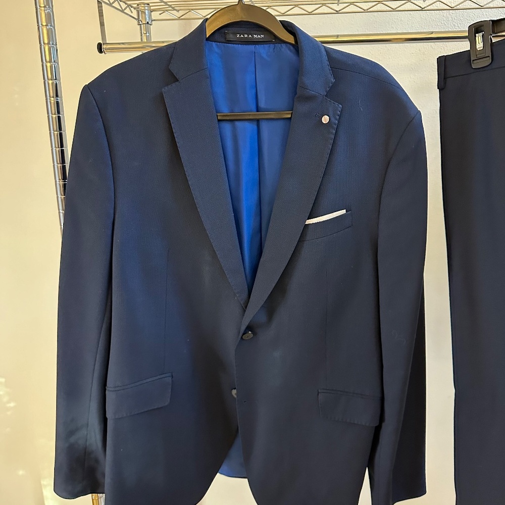 Zara Man Navy Blue Suit